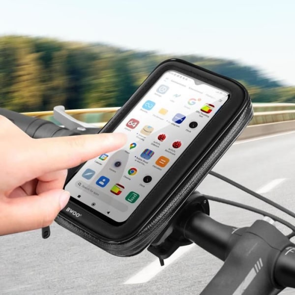 Cykelfäste för 5,5 tums Smartphone Vattentätt fodral Styrfäste Svart
