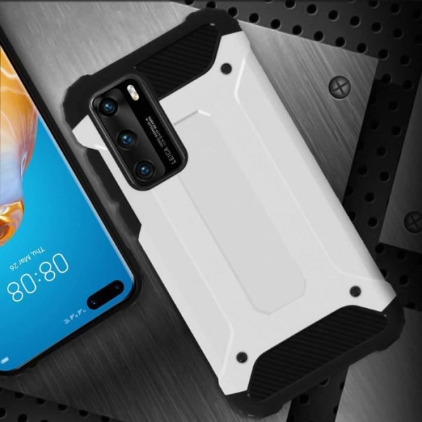 Huawei P40 Fodral Design Avlastningsskydd Bi-material Anti-fall 1,8 m Silvergrå