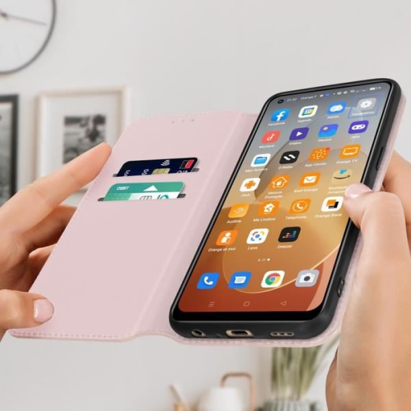 Oppo Reno 7 AVIZAR Fodral - Video Support Plånboksfodral - Rose Gold - Stelt - Kortfack Rose guld