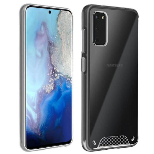Etui - AVIZAR - Galaxy S11e - Bi-materiale beskyttelse - Silikone bumper - Gennemsigtig krystal Transparent, vit