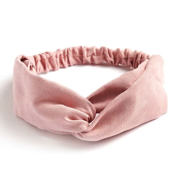 Luksus ensfarvet velour hårbånd i støvet rosa Rosa