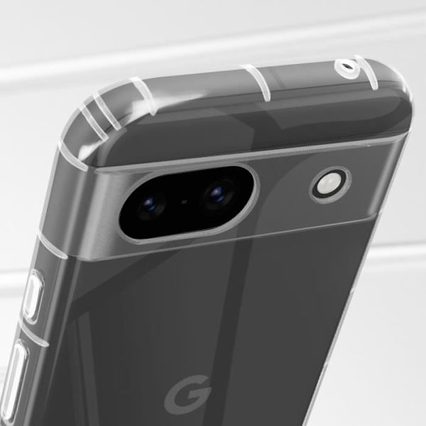 Kotelo Google Pixel 8A:lle - AVIZAR - Läpinäkyvä ohut silikoni - Suojattu kamera Transparent