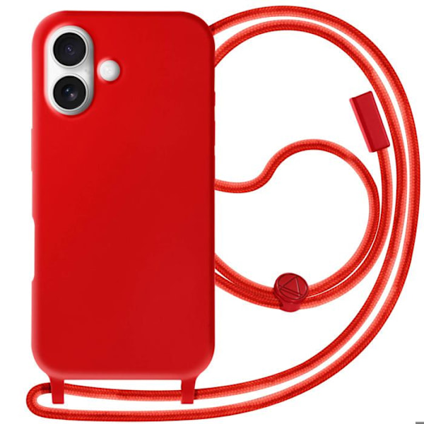 Coque Cordon Semi Rigide Soft touch för iPhone 16 Röd Röd