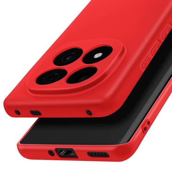 Xiaomi Redmi Note 14 Pro ja 14 Pro Plus Silikoni Pehmeä Kosketus Punainen Röd
