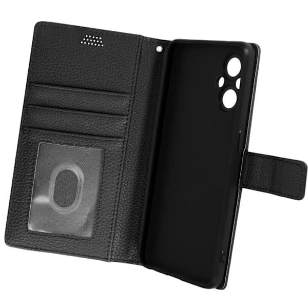 Oppo Reno8 Lite 5G etui Flip Wallet Video Support sort Svart
