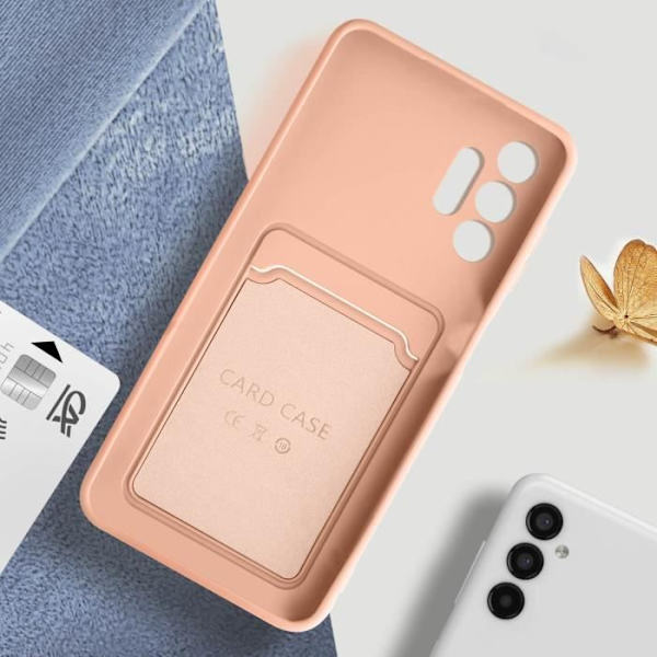 Etui, der er kompatibelt med Samsung A04s kortholder Pink etui