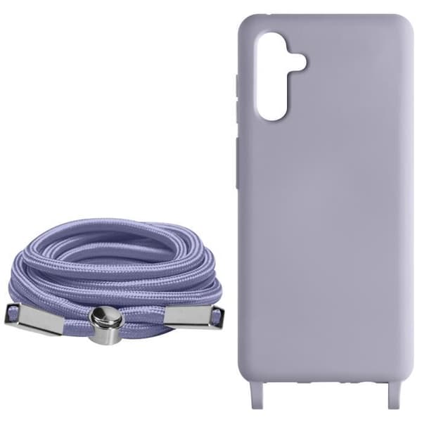 Coque Cordon - Samsung - Galaxy A34 5G - Lavendel - Justerbar nylon snodd - Semi-hård Lavendel