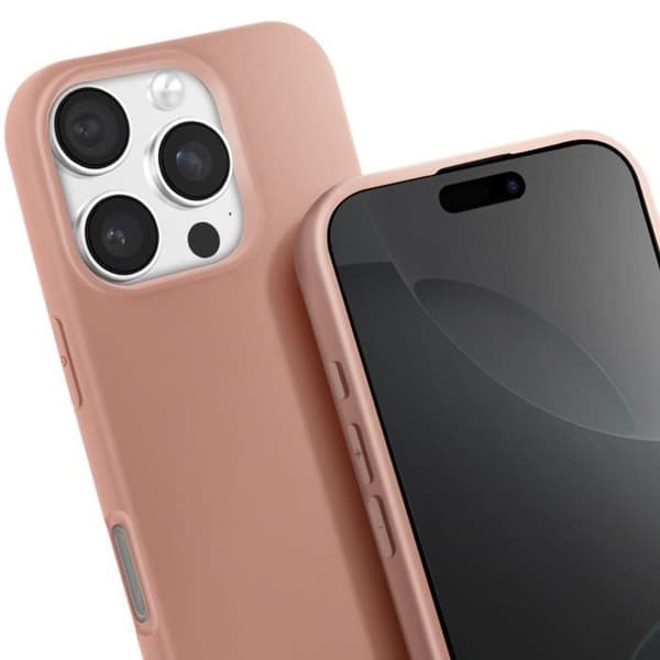 Coque med snor - iPhone 16 Pro - Semi-rigid - Soft touch - Rosé Champagne Ros