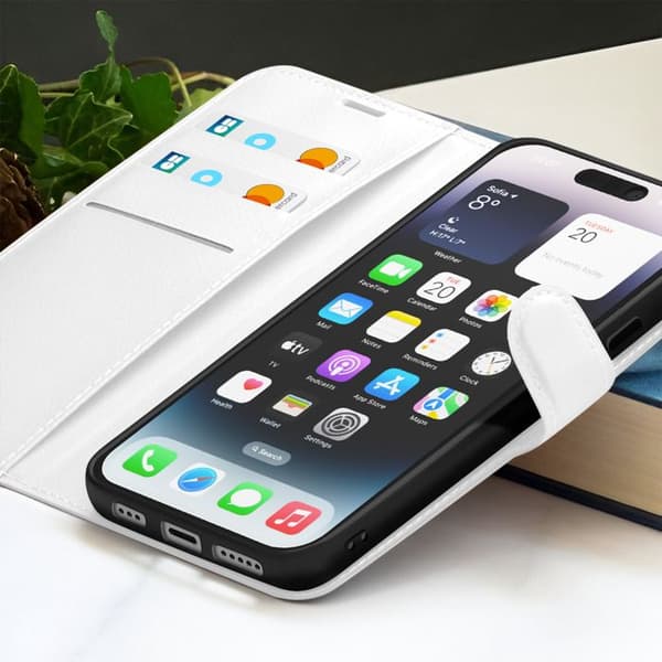 Plånboksfodral för iPhone 14 Pro Max med Stöd och Magnetflik Zanaé Vit Vit