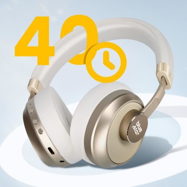 Bluetooth-kuulokkeet - BLUESTAR - Blue Star -malli - 40 tunnin akunkesto - Integroitu mikrofoni - Monitoimipainikkeet Vit