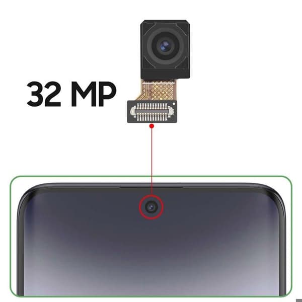 Frontkamera til Redmi Note 14 Pro 4G med 32MP selfie-sensor sort