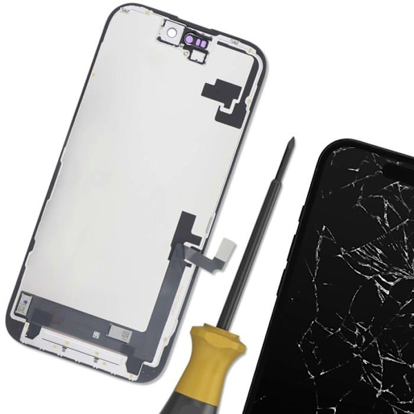 Täysikokoinen LCD-näyttö iPhone 16 LTPS-teknologia musta Svart