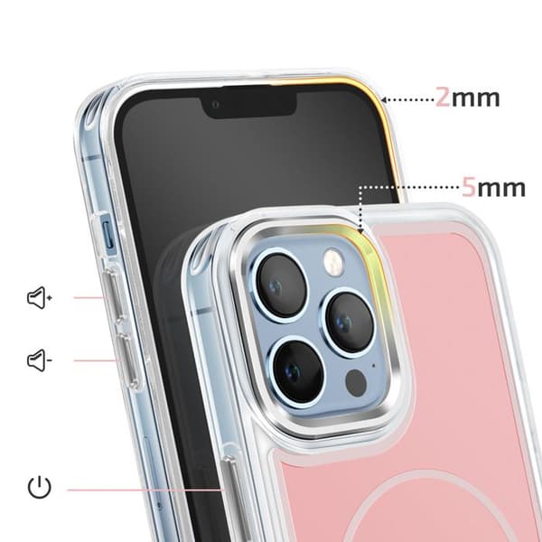 MagSafe-cover til iPhone 13 Pro Max Forstærket Hybrid Design Rosa Ros