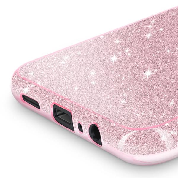 Cover til Galaxy A07 Bi-Materiale Design og Glitrende Finish i Rosa Rosa