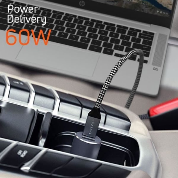 Ladestation til bil - Satechi - 72W - USB-C PD - USB - Indbygget LED-indikator Rymdgrå