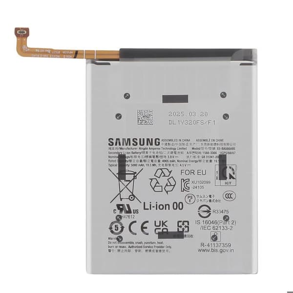 Batteri - SAMSUNG - Galaxy A36 - 5000mAh - Li-ion - Service Pack Grå Grå