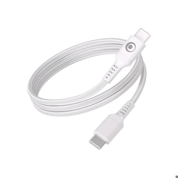 USB-C-kabel - BigBen - 1,2 m - 3A - Power Delivery 60W - Vævet Hvid