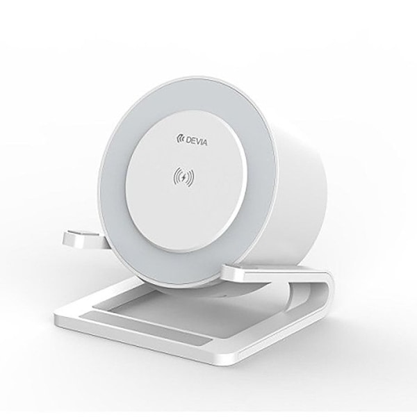 Bluetooth-högtalare 5.2 med Nattljus och Induktionsladdare 15W Devia Vit Vit