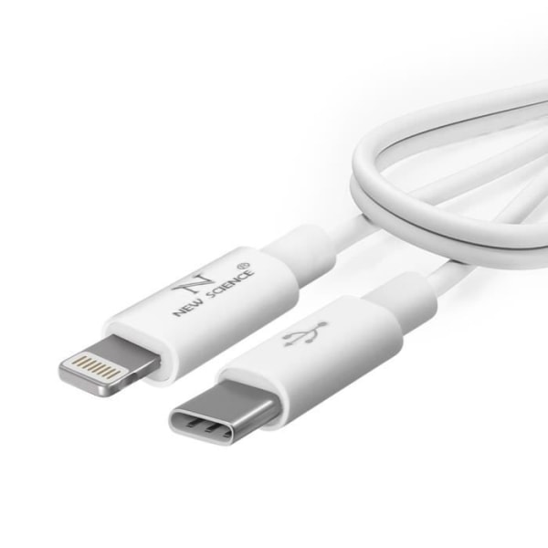 USB Type C till Lightning Power Delivery 20W Laddning och Överföring Vit - AVIZAR - 1m - Silikon