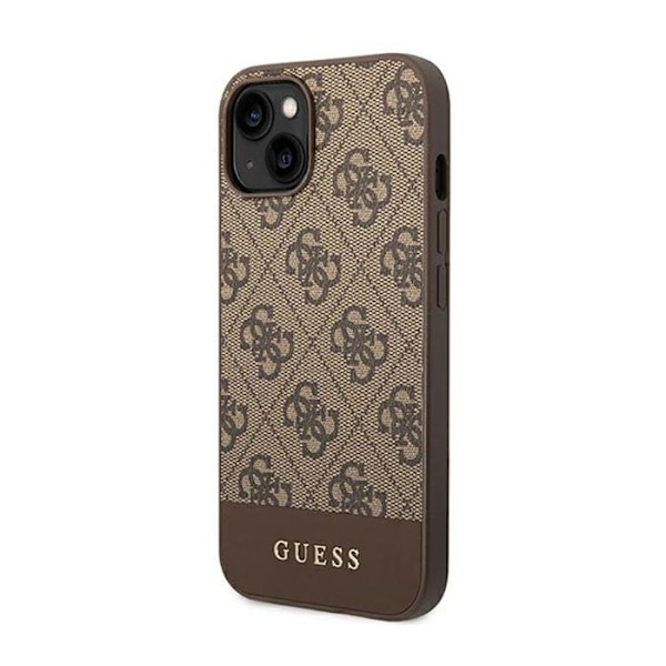 iPhone 14-fodral - Guess - 4G Bottenrand - Ekologiskt läder - Brun - Semi-rigidh kastanj