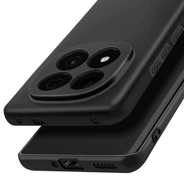 Xiaomi Redmi Note 14 Pro ja 14 Pro Plus Silikoni Soft-Touch Musta kuori Svart