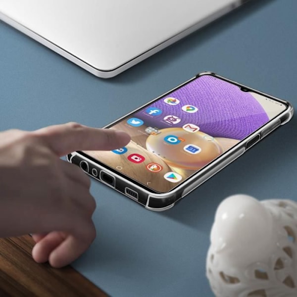 Skyddspaket för Samsung Galaxy A32 5G mjukt fodral + genomskinligt härdat glas