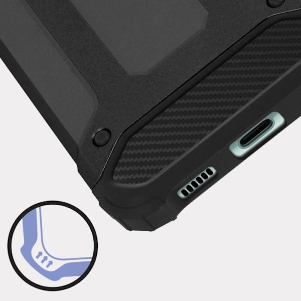Skyddande skal - AVIZAR - Defender II - Stötabsorberande - Reliefdesign - Samsung Galaxy S21 FE Svart