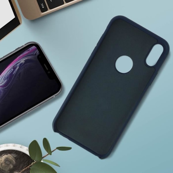 Beskyttelsesskal - AVIZAR - iPhone XR - Semi-hård silikone - Soft Touch-finish - Mørkeblå Midnattsblå