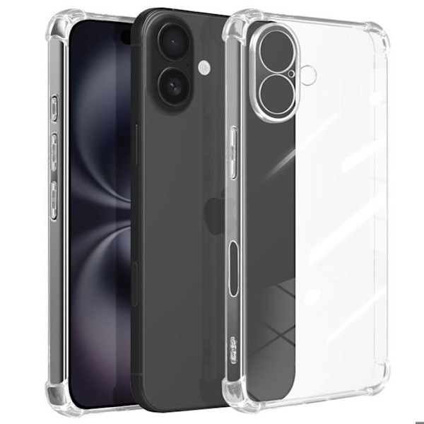 Coque Antichoc til iPhone 16 Plus med Forstærkede Hjørner Mayaxess Transparent Transparent