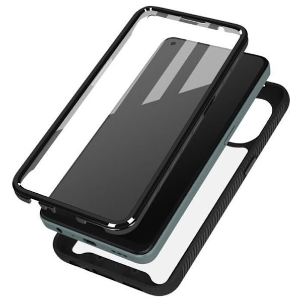 Coque - AVIZAR - Oppo Reno 8 Lite 5G - Transparent Bak - Svart Silikon - Förstärkt Skydd Transparent + Svart
