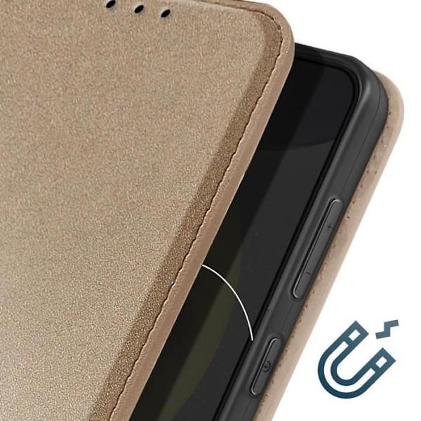 Fodral för Galaxy S24 Plus-korthållare Videostöd Magnetic Flip Gold Gul