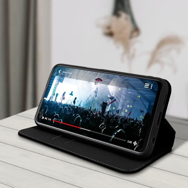 Housse - AVIZAR - Oppo Reno 4 Z 5G - Ekologiskt läder - Stödfunktion - Svart Svart