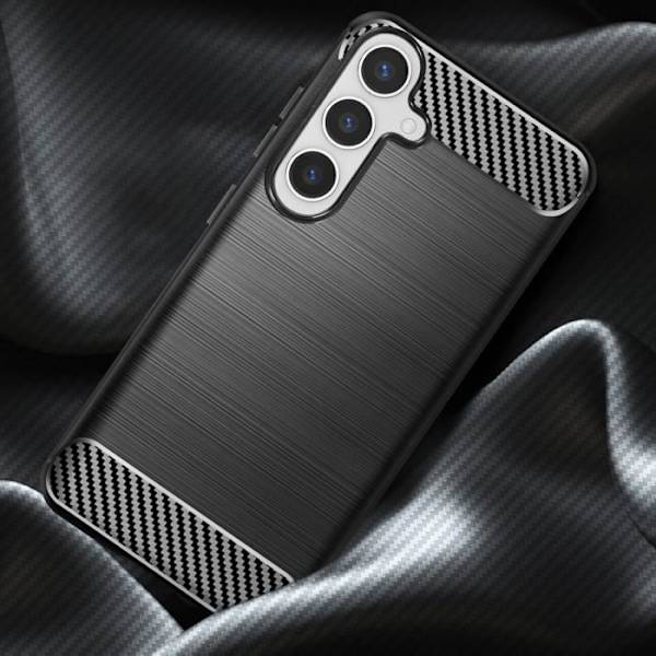 Fodral till Samsung Galaxy S24 Plus - AVIZAR - Flexibel - Svart - Kol och borstad effekt Svart