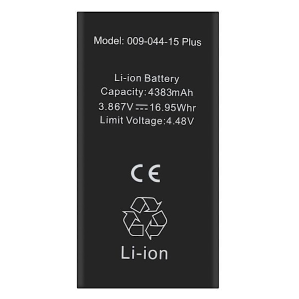 Batteri utan BMS för iPhone 15 Plus 4383mAh - AVIZAR - BAT-BMS-15M - Svart - Lithium Jon - 3,7 V Svart