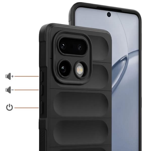 Cover til Realme 16 Pro Plus Stødabsorberende og Skridsikker Sort Svart