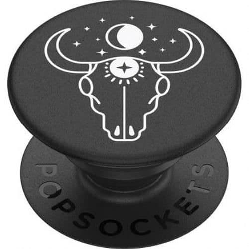 Tilbehør til Smartphone - PopSockets - Pop Grip Standard - Design Tyr og Måne - Sort - Letvægt Svart