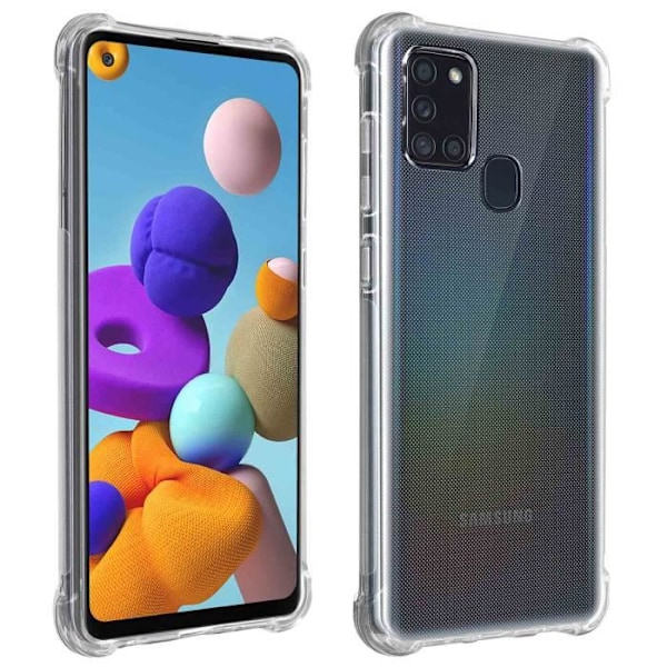 Coque - Akashi - Galaxy A21s - Taipuva - Vahvistetut kulmat - Naarmuuntumaton Klar vit