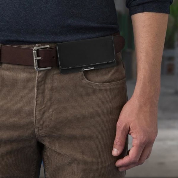 Universal Smartphone Bälte Hölster Skyddsskydd Pass-Belt Clip 3XL Svart