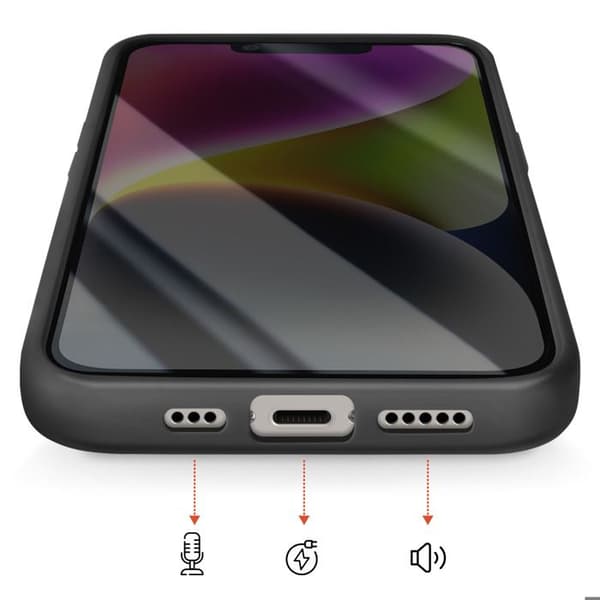 MagSafe-cover til iPhone 15 Plus / 14 Plus Hårdt Bagcover med Sort Silikone Ramme Svart
