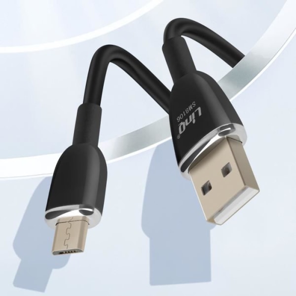 USB-kabel til Micro-USB - LinQ - Hurtigopladning 3A - Længde 1.2m - Sort - Datasynkronisering Svart