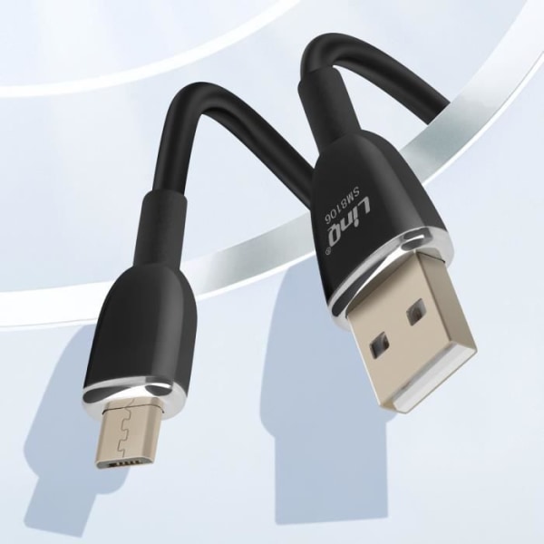 USB till mikro-USB-kabel Snabbladdning 3A Synkroniseringslängd 1,2m LinQ Svart