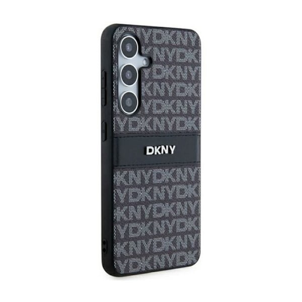 DKNY Læder Mono Stripe & Metal Logo - Samsung Galaxy S24 Cover (sort)