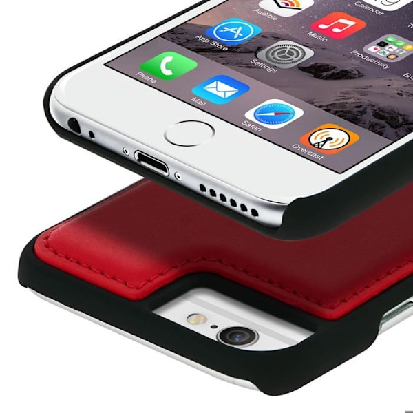 Coque iPhone 8+, 7+, 6+, 6S+ Hårt skydd Äkta läder Akashi Röd Röd