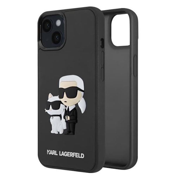Cover til iPhone 15 Plus Bi-materiale forhøjede kanter Karl Lagerfeld Sort Svart