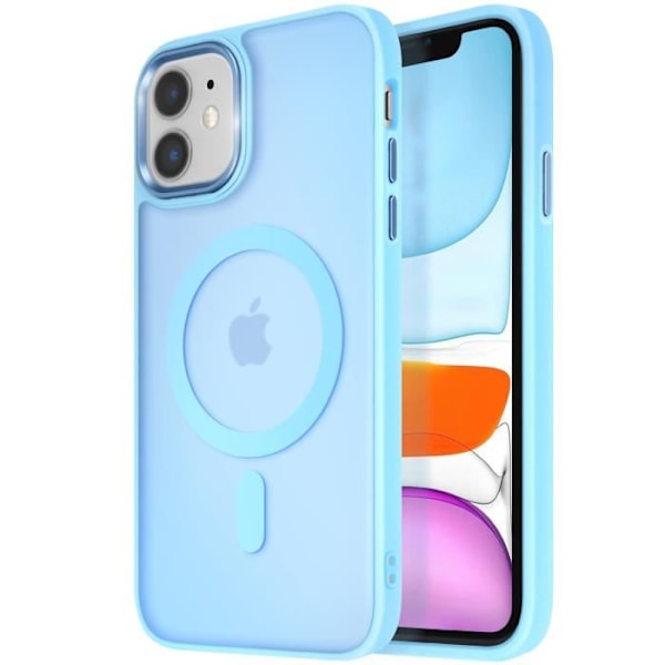 MagSafe-skal för iPhone 11 Matt Frostad Baksidan Ljusblå Kant Blå
