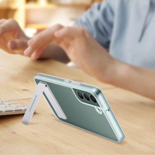 Alkuperäinen Samsung S22 Plus Case Kickstand kirkas seisova kansi läpinäkyvä valkoinen