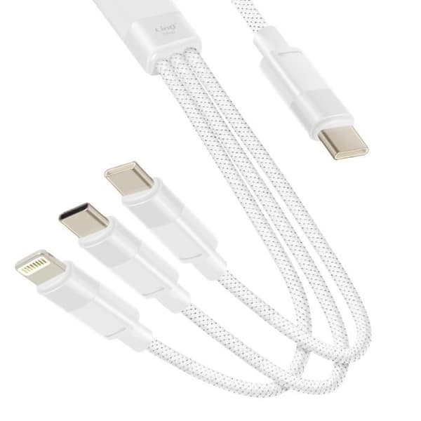 USB-C til Lightning-kabel - LINQ - 1,2m - 60W hurtig opladning - USB-C og Lightning-kompatibel Vit