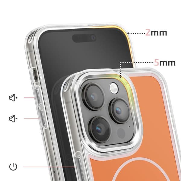 MagSafe-cover til iPhone 14 Pro Max Ultra Forstærket Bi-materiale Orange Apelsin