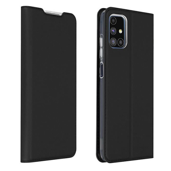 Fodral för Samsung M51 - DUX DUCIS - Kortfodral - Ekologiskt läder - Svart - Mjuk Svart