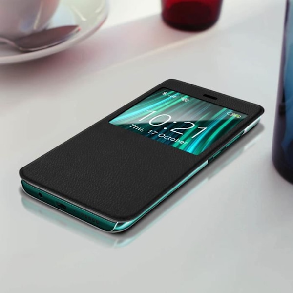 Cover - AVIZAR - Xiaomi Redmi Note 8 Pro - Fuld beskyttelse - Displayvindue - Sort Svart